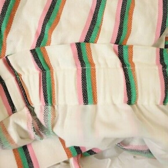 Halogen Paperbag Shorts Size XL Tie Waist Striped Dune White Multi EUC  A1 - Picture 6 of 6